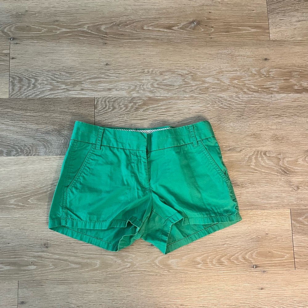 J Crew Green Chino Shorts